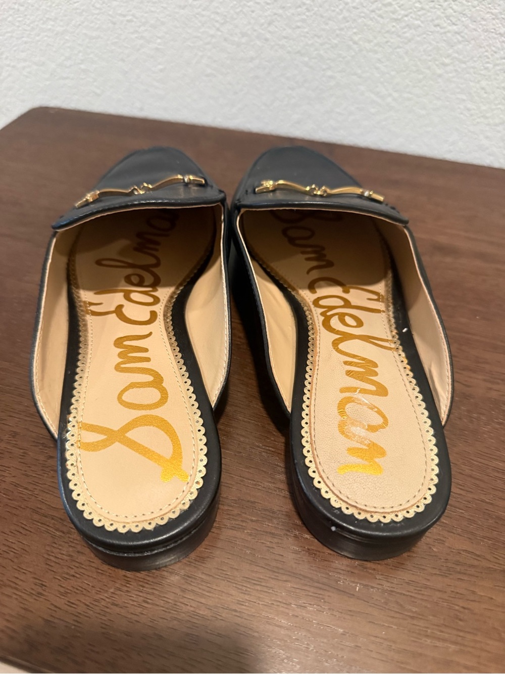 Sam Edelman Black Leather Horsebit Loafer Mules Size 7
